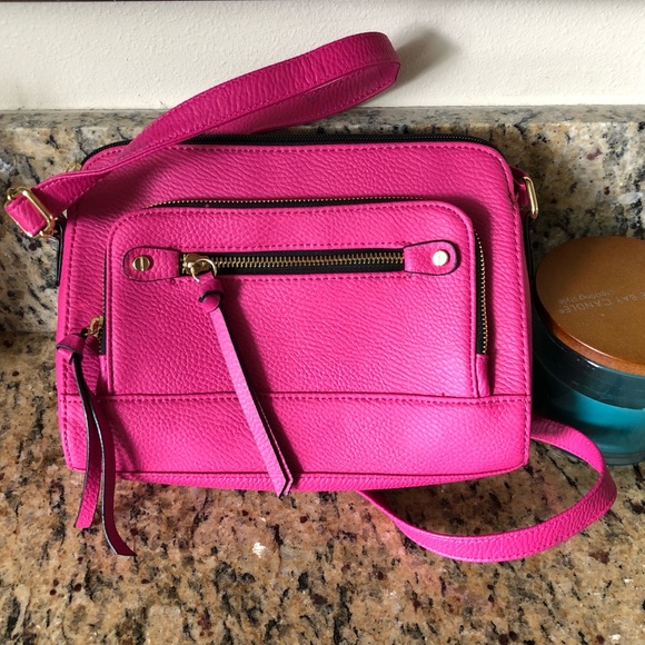 Apt. 9 Handbags - Apt. 9 Pink Faux Leather Crossbody Bag